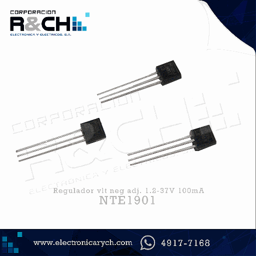 [NTE1901] NTE1901 regulador vlt neg adj. 1.2-37V 100mA