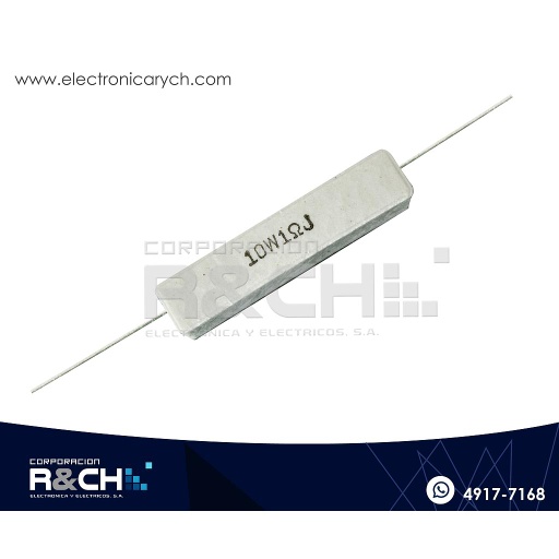[RX-1/10] RX-1/10 Resistencia 1 ohm  10 Watt Cemento